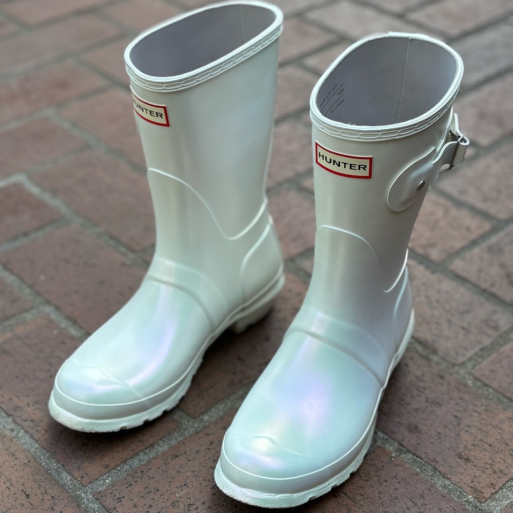 HUNTER Women's Original Short Nebula SILVER WHITE Size 7